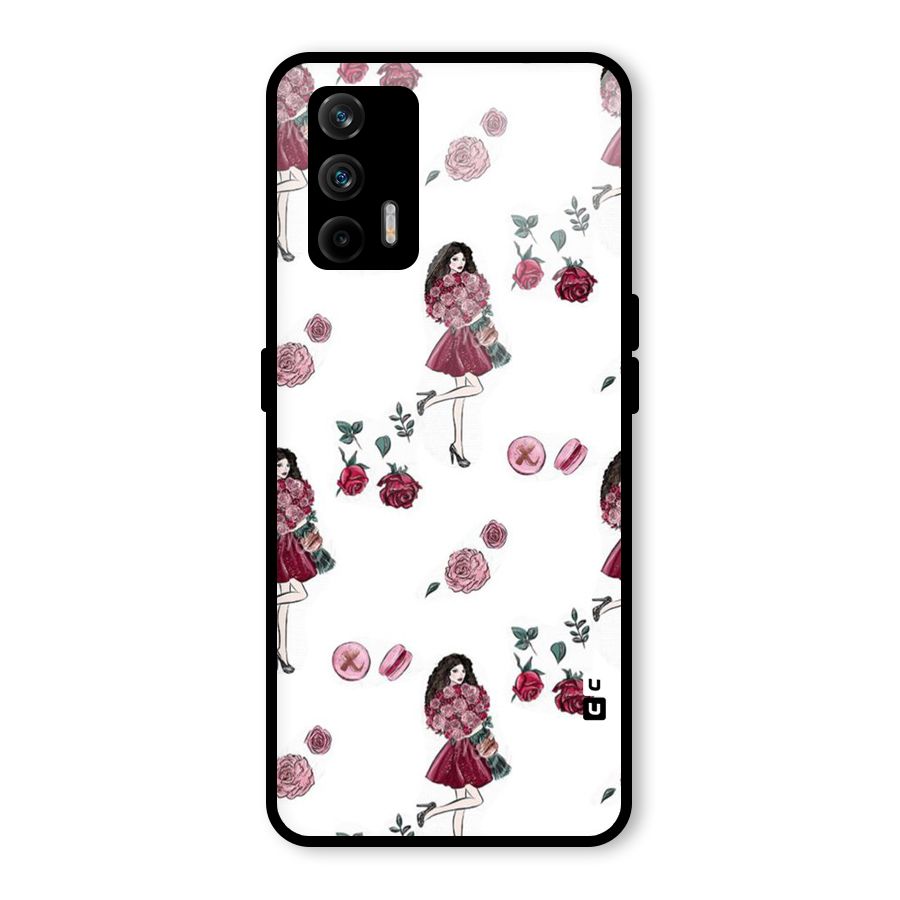 Girl With Flowers Glass Back Case for Realme GT 5G