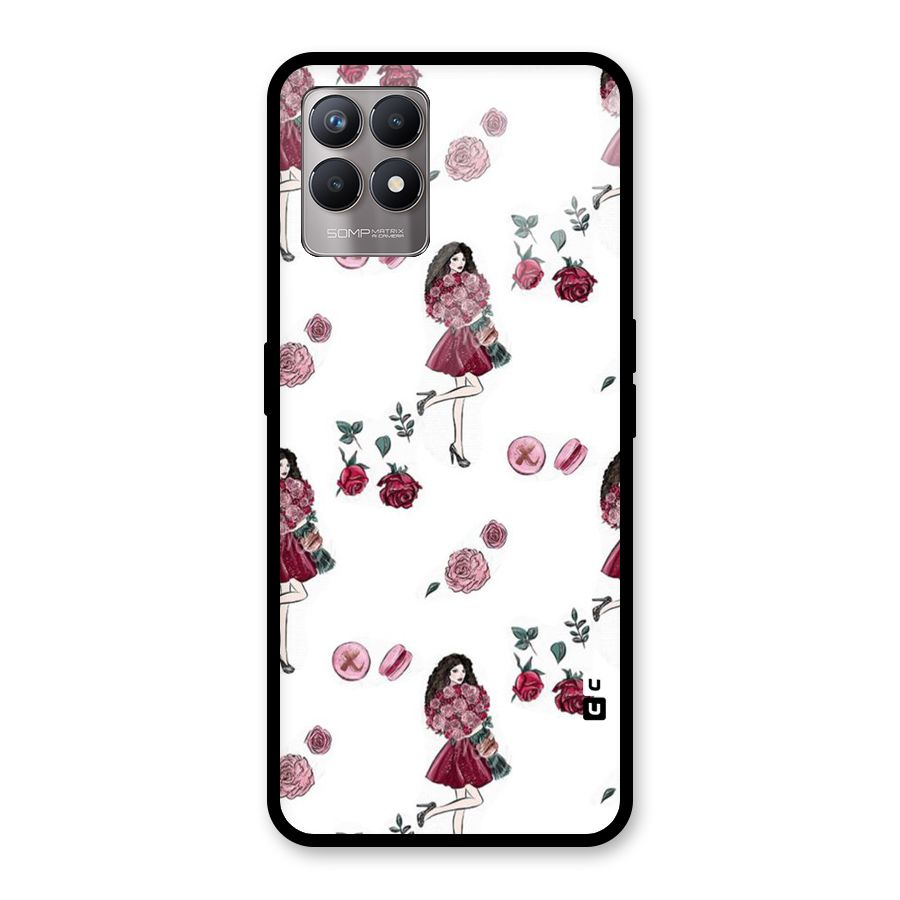 Girl With Flowers Glass Back Case for Realme Narzo 50