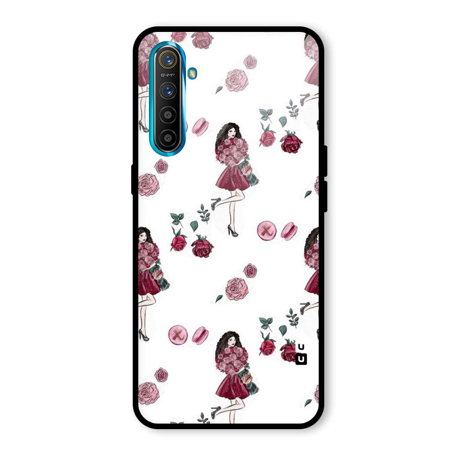 Girl With Flowers Glass Back Case for Realme X2