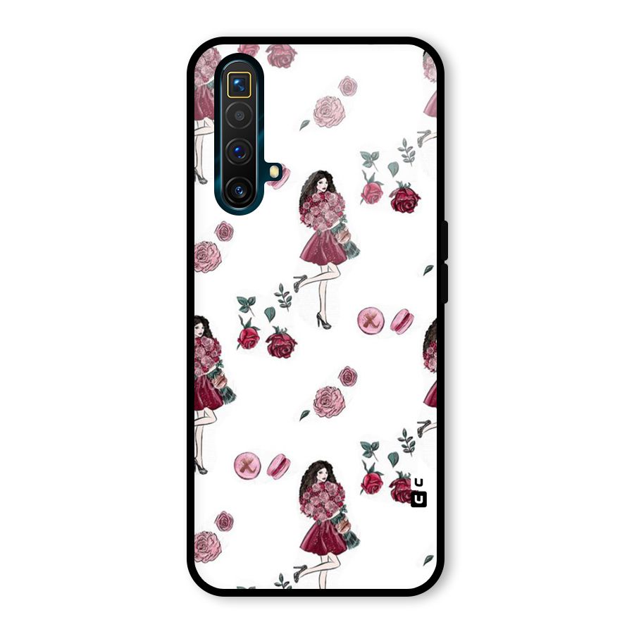 Girl With Flowers Glass Back Case for Realme X3 SuperZoom