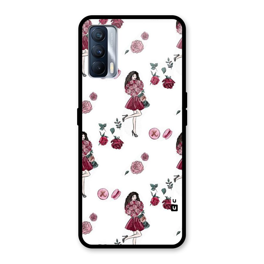 Girl With Flowers Glass Back Case for Realme X7