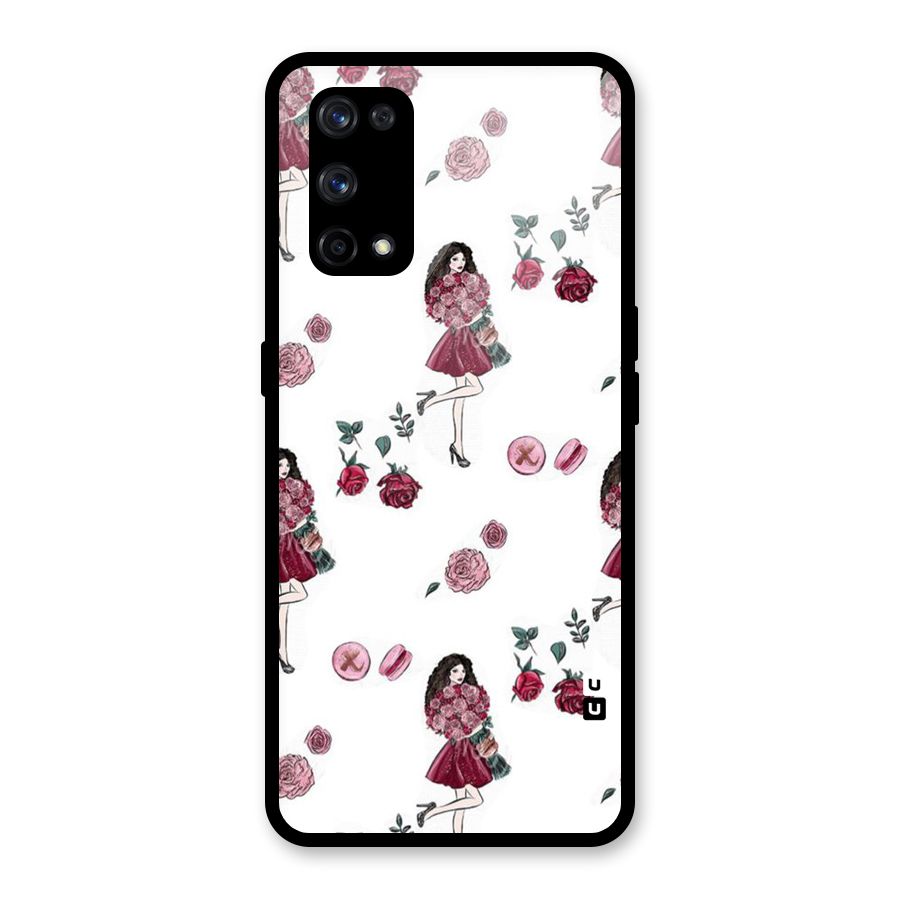 Girl With Flowers Glass Back Case for Realme X7 Pro