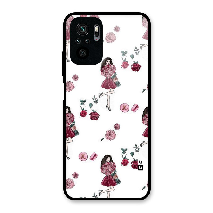 Girl With Flowers Glass Back Case for Redmi Note 10S