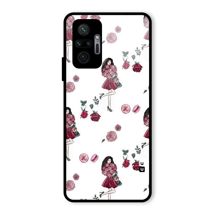 Girl With Flowers Glass Back Case for Redmi Note 10 Pro
