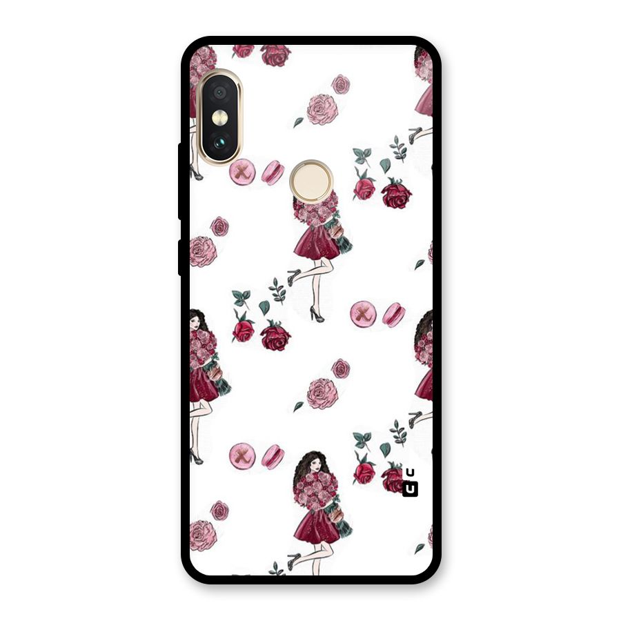 Girl With Flowers Glass Back Case for Redmi Note 5 Pro