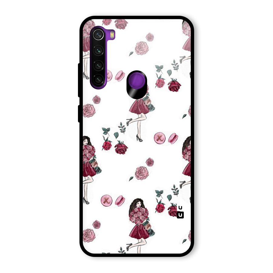 Girl With Flowers Glass Back Case for Redmi Note 8