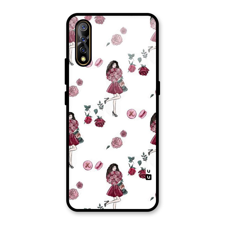 Girl With Flowers Glass Back Case for Vivo S1