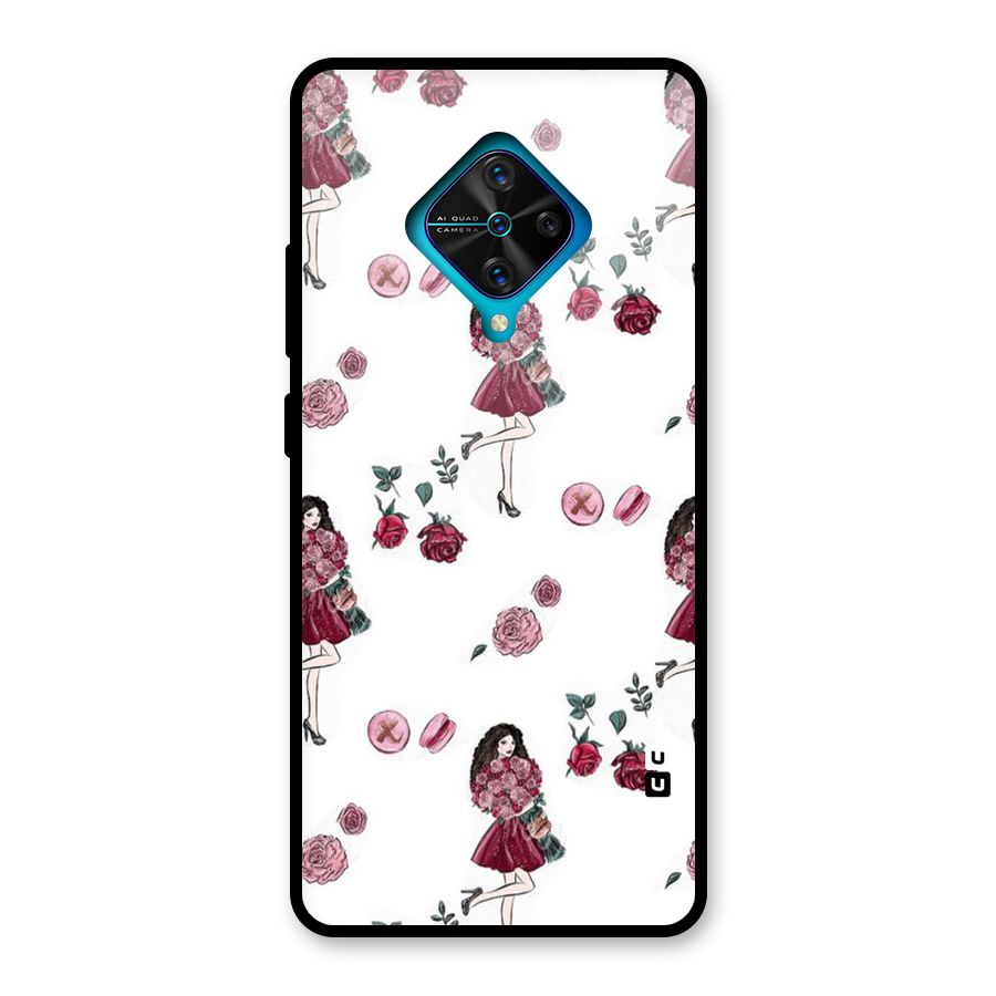 Girl With Flowers Glass Back Case for Vivo S1 Pro