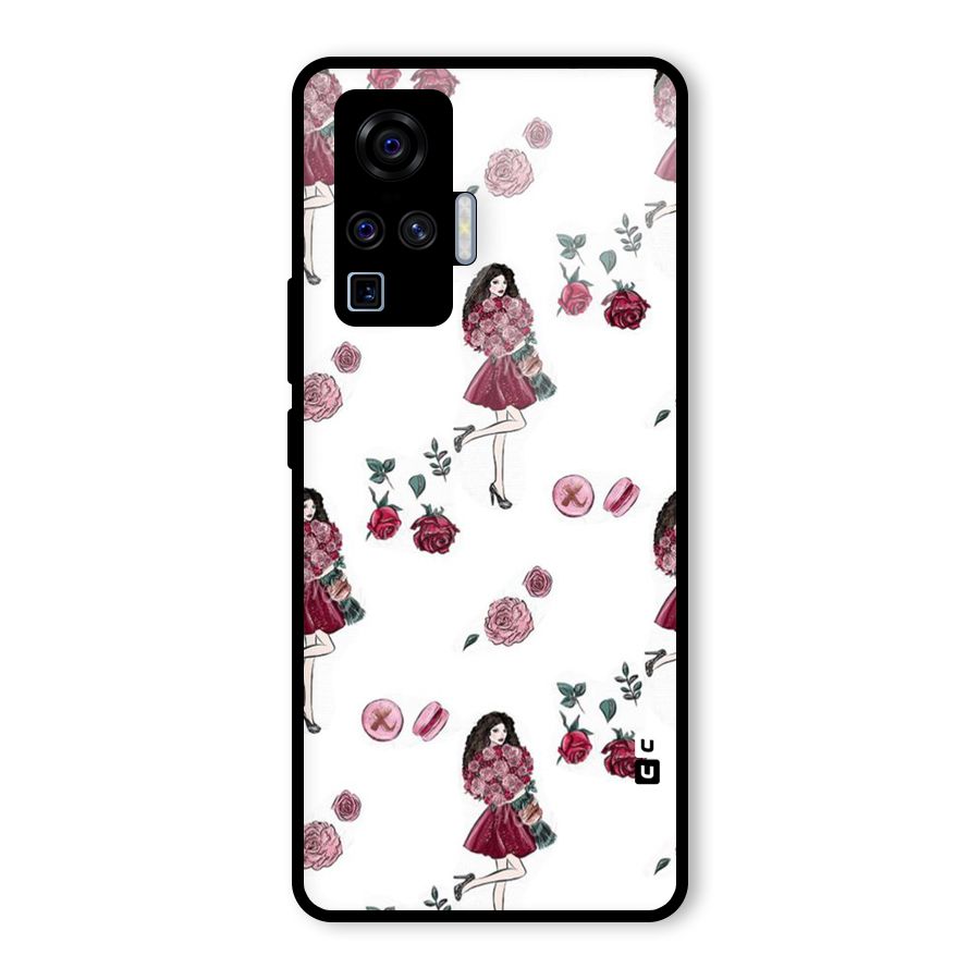 Girl With Flowers Glass Back Case for Vivo X50 Pro
