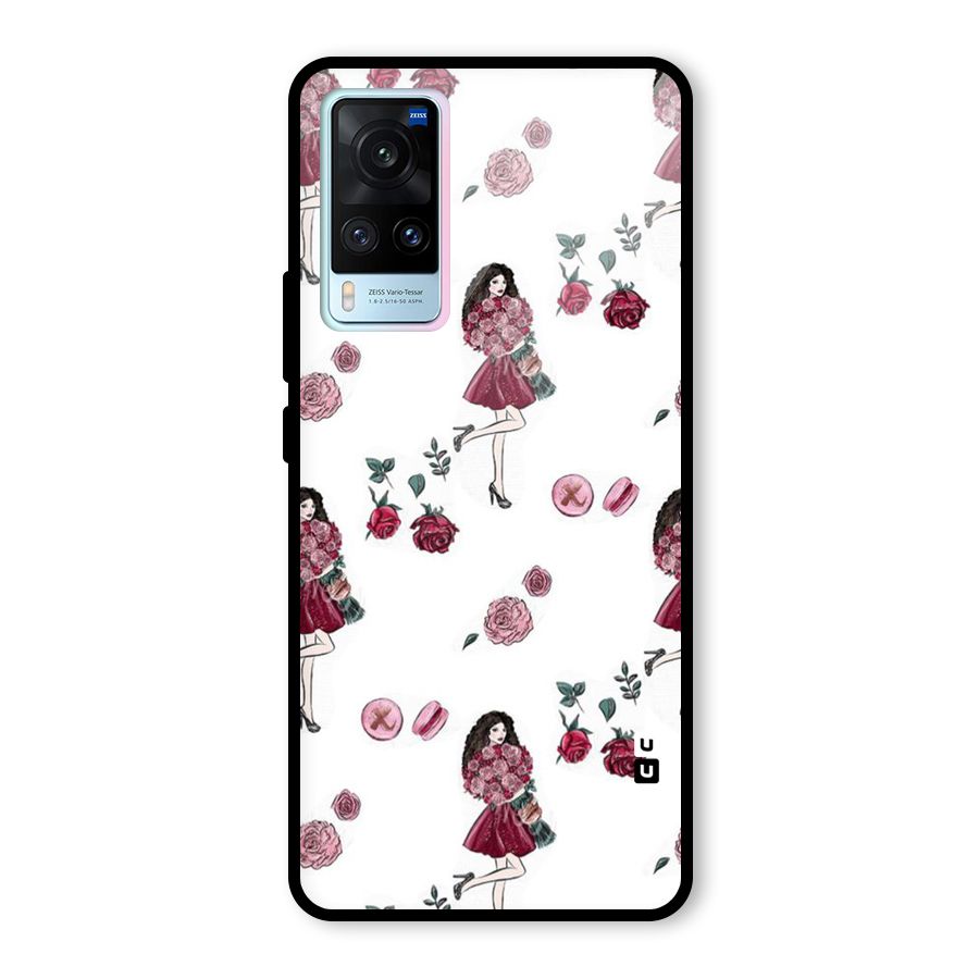 Girl With Flowers Glass Back Case for Vivo X60
