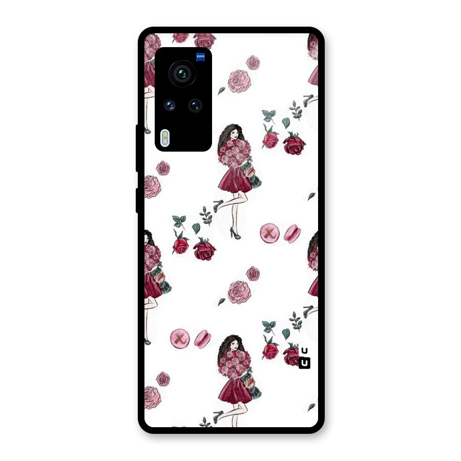 Girl With Flowers Glass Back Case for Vivo X60 Pro