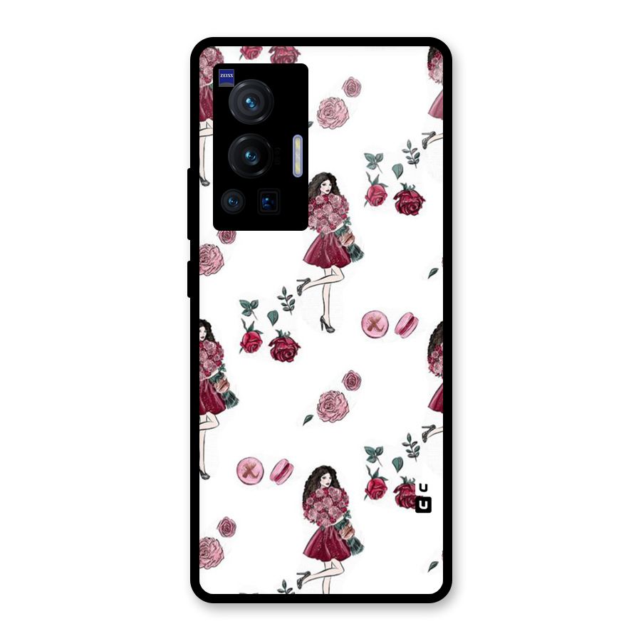 Girl With Flowers Glass Back Case for Vivo X70 Pro