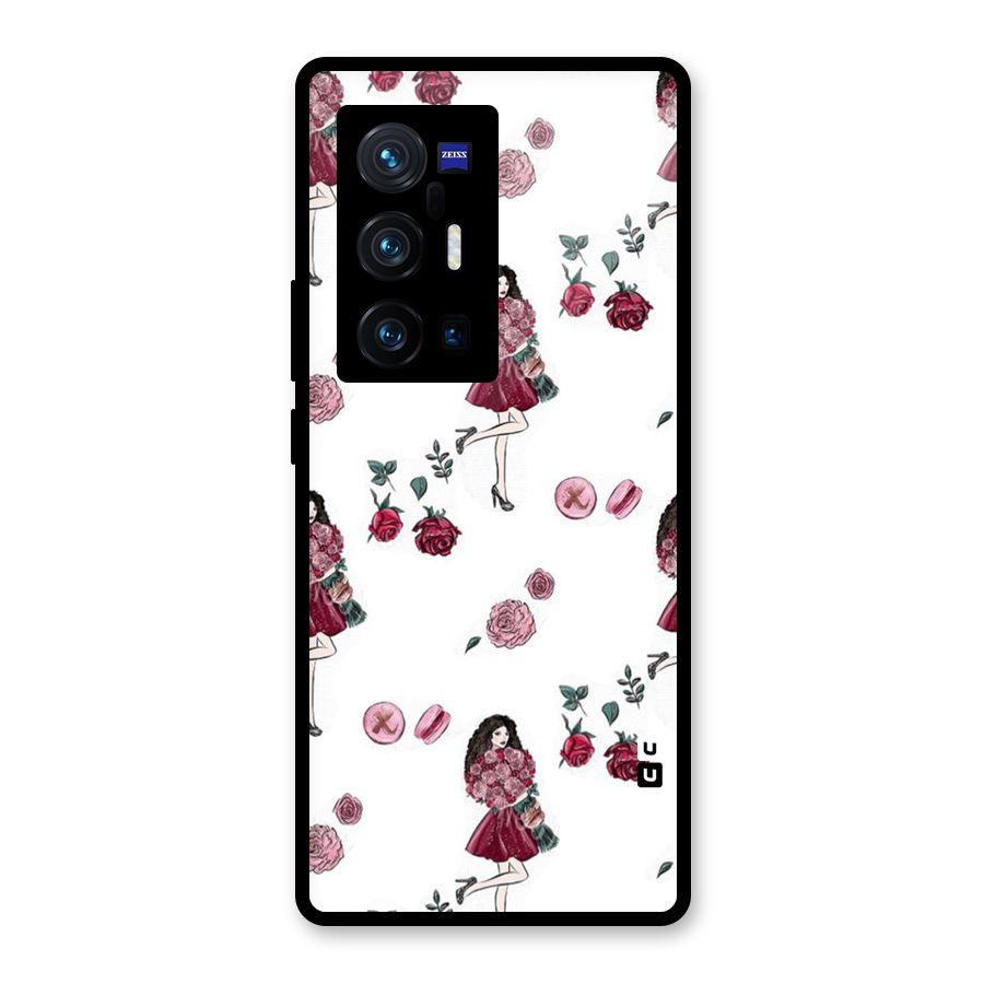 Girl With Flowers Glass Back Case for Vivo X70 Pro Plus