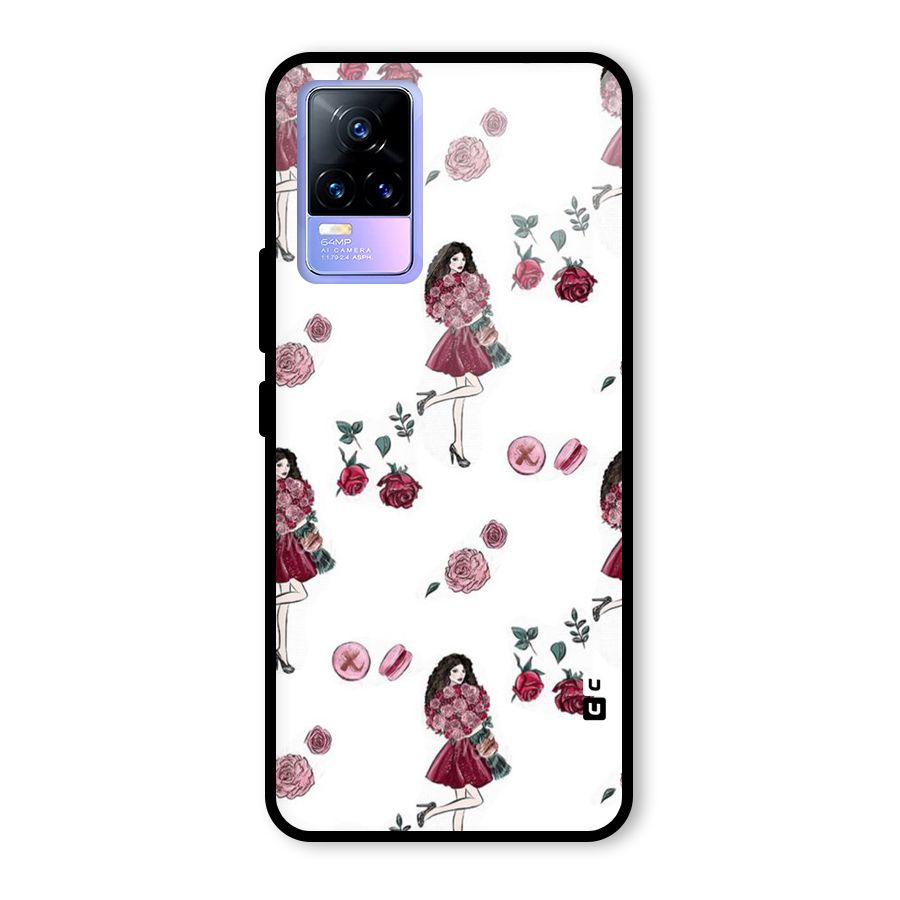 Girl With Flowers Glass Back Case for Vivo Y73