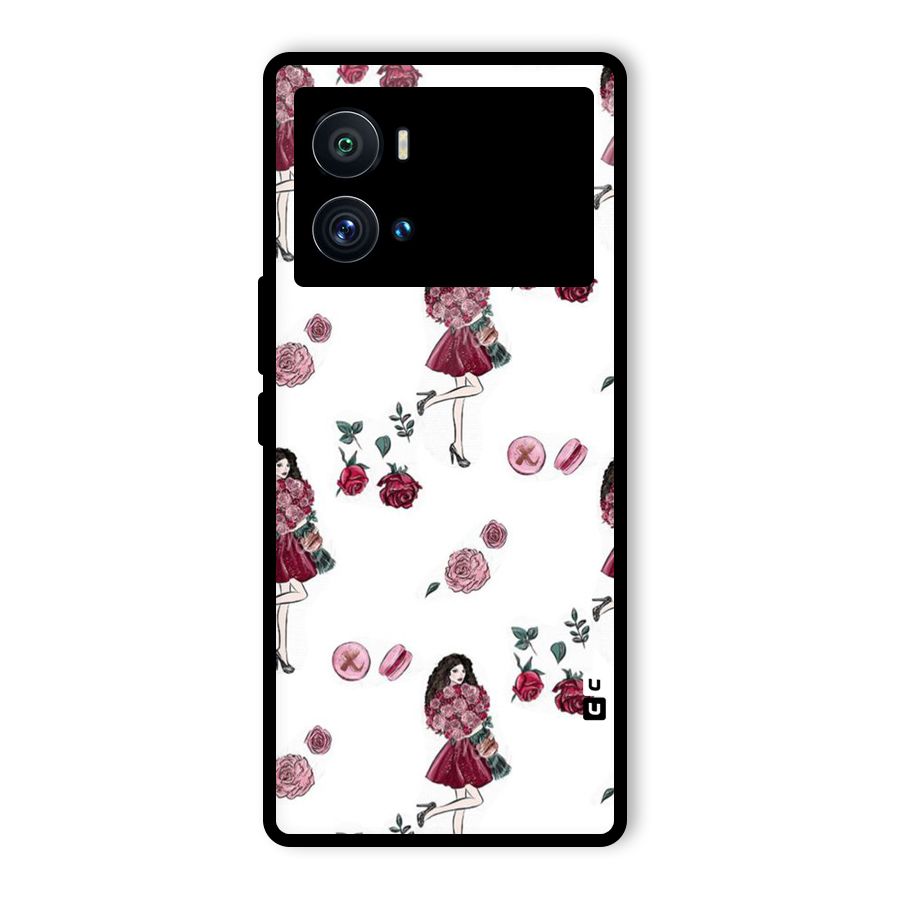 Girl With Flowers Glass Back Case for Vivo iQOO 9 Pro
