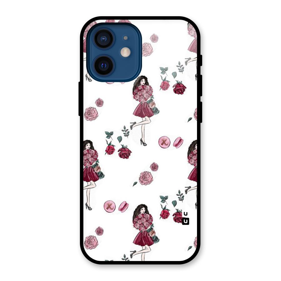 Girl With Flowers Glass Back Case for iPhone 12 Mini
