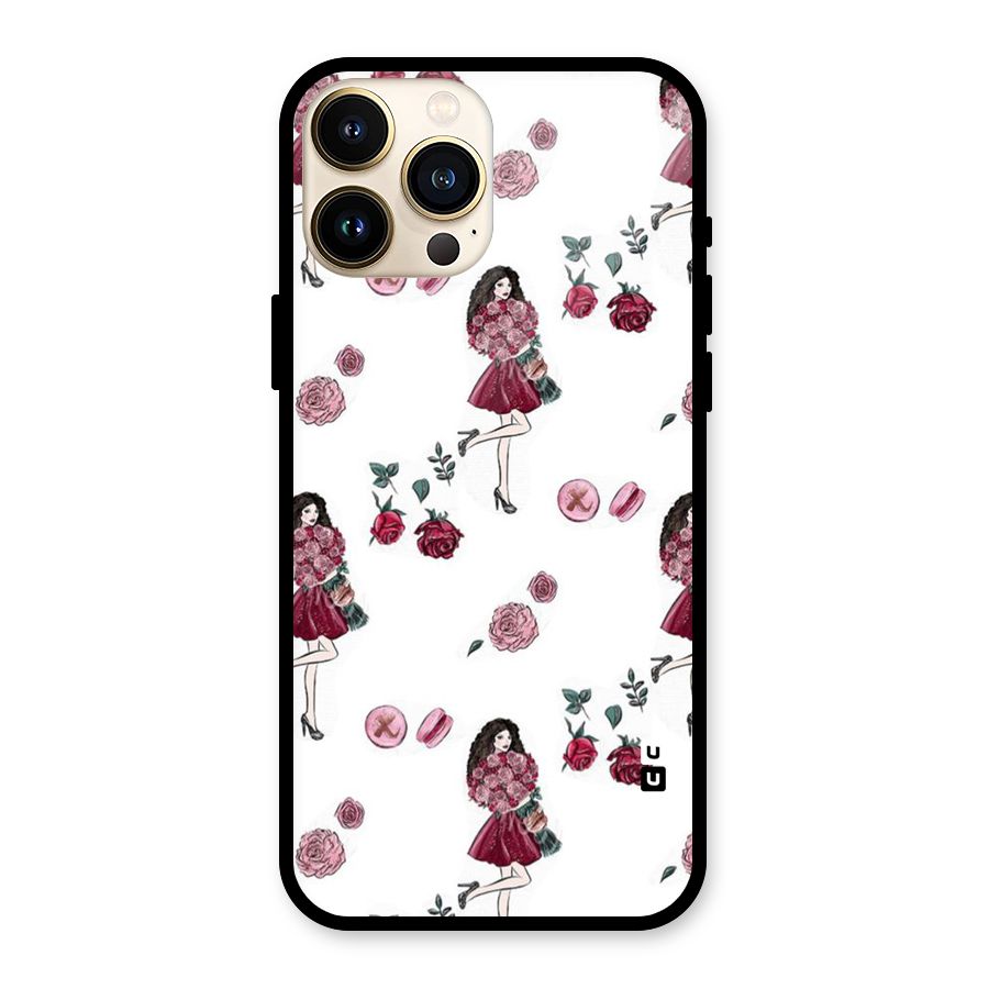 Girl With Flowers Glass Back Case for iPhone 13 Pro Max