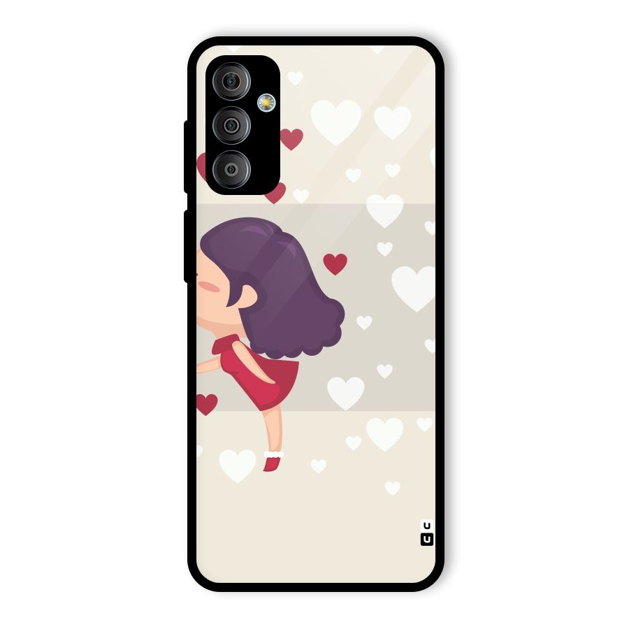 Girl in Love Glass Back Case for Galaxy F23