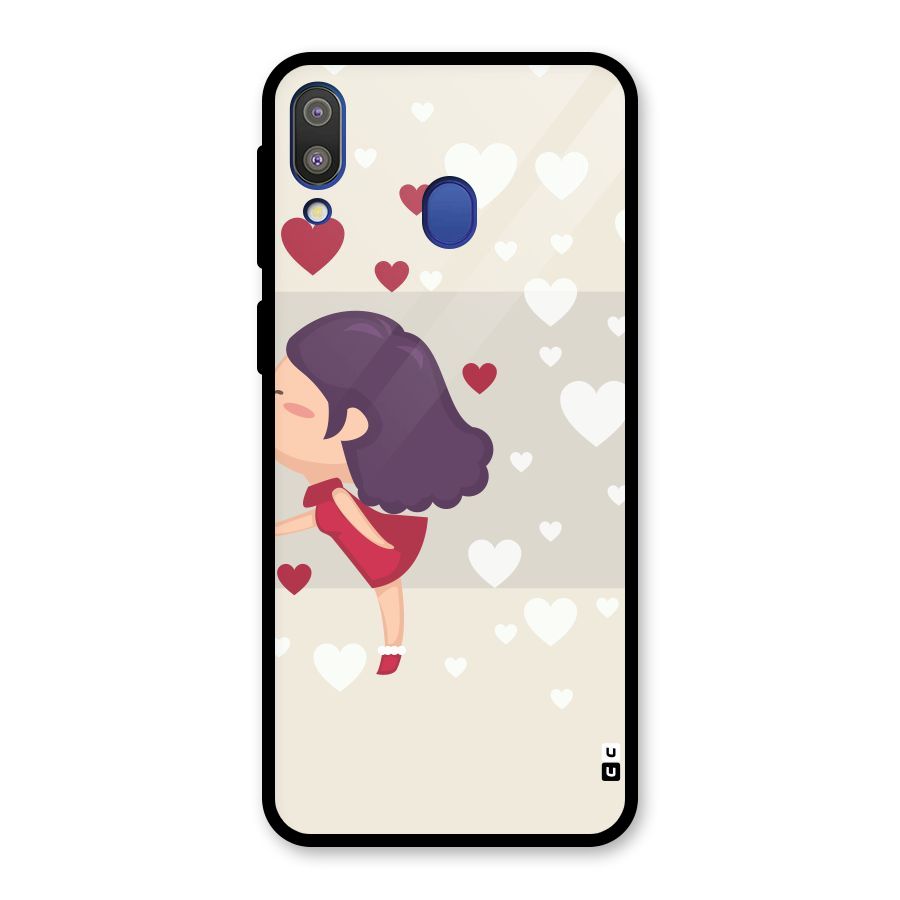 Girl in Love Glass Back Case for Galaxy M20