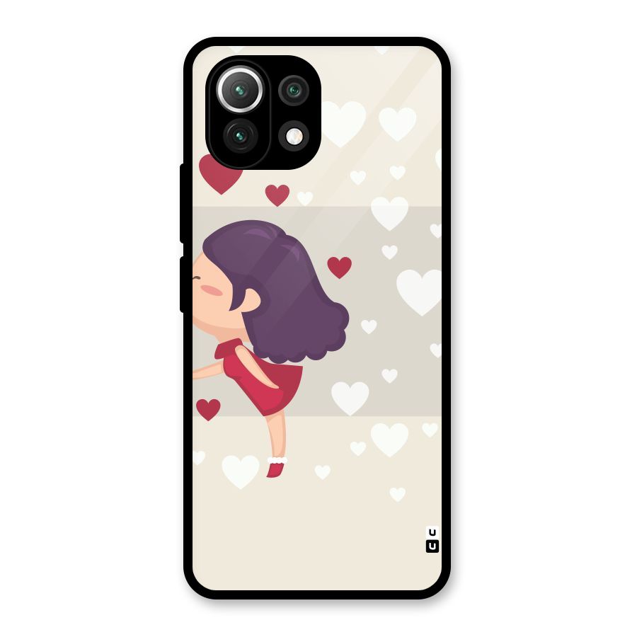 Girl in Love Glass Back Case for Mi 11 Lite