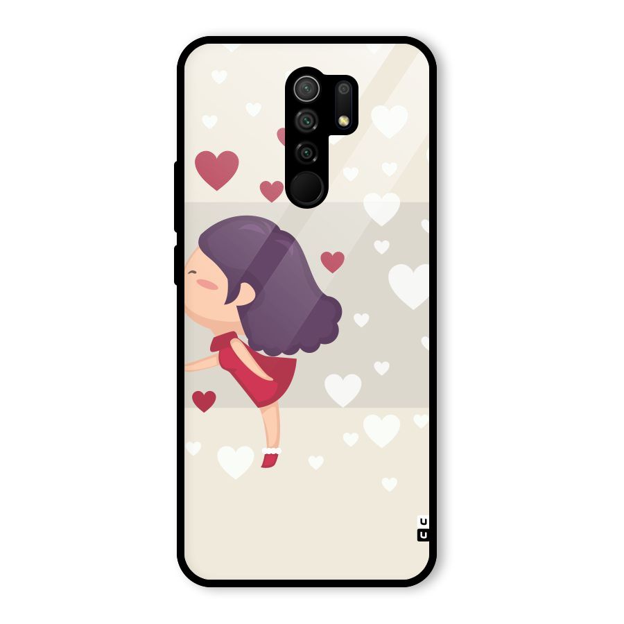 Girl in Love Glass Back Case for Redmi 9 Prime