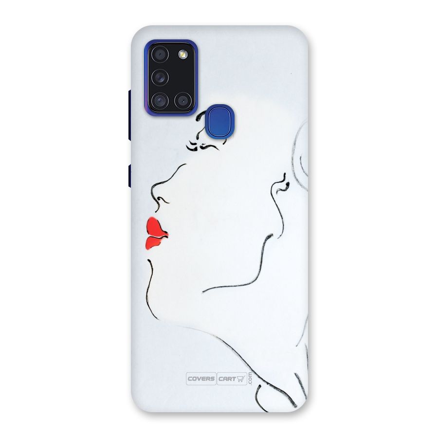 Girl in Red Lipstick Back Case for Galaxy A21s