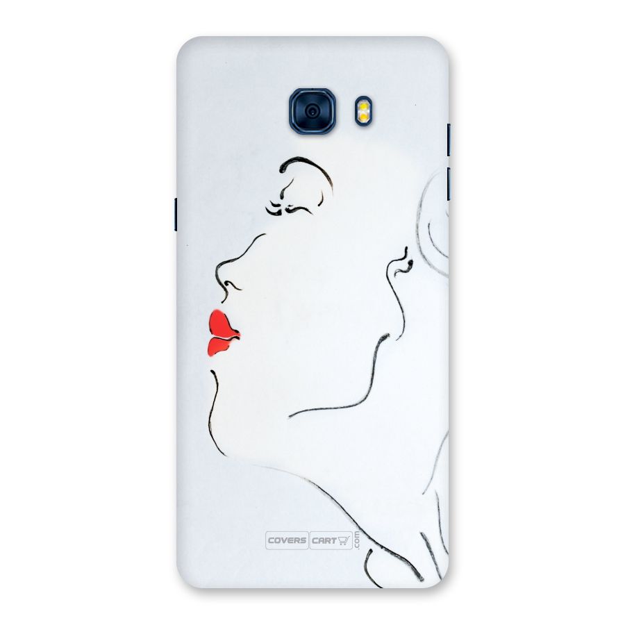 Girl in Red Lipstick Back Case for Galaxy C7 Pro