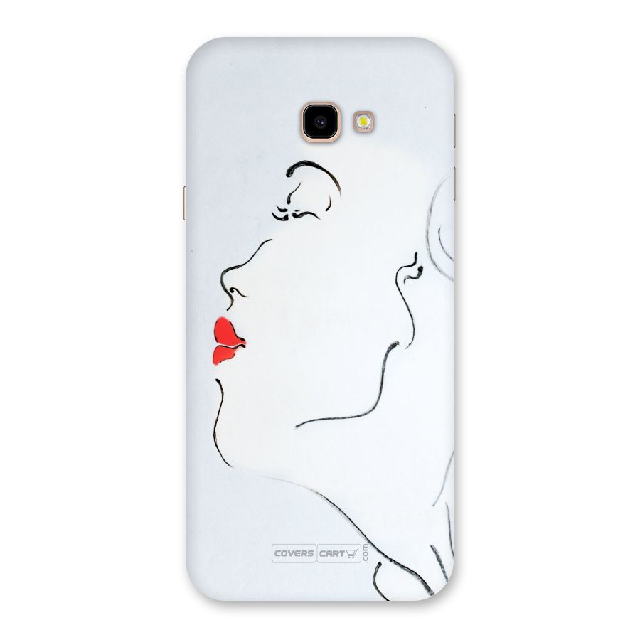 Girl in Red Lipstick Back Case for Galaxy J4 Plus