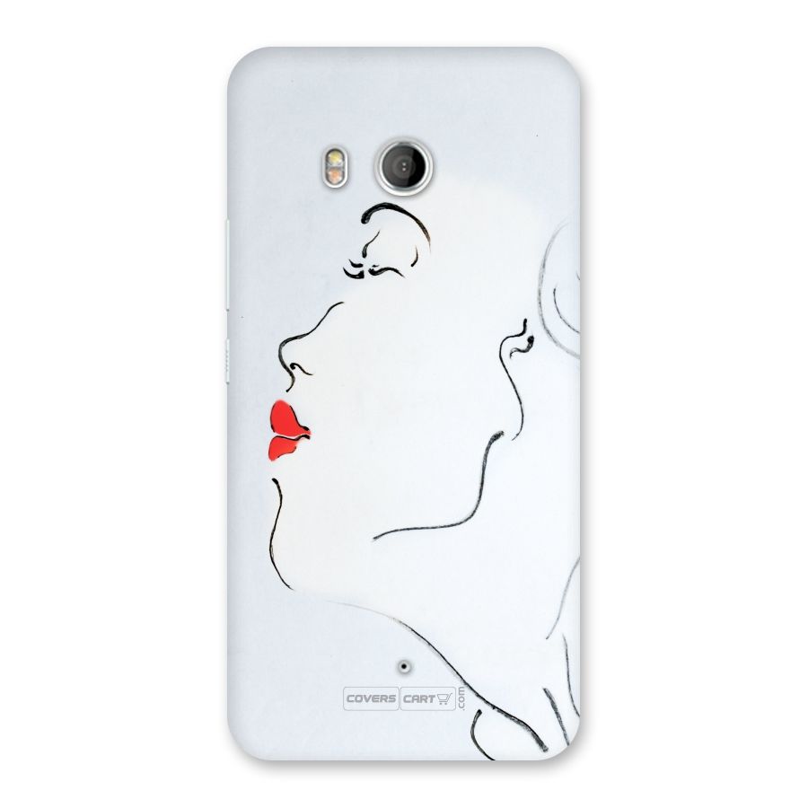 Girl in Red Lipstick Back Case for HTC U11