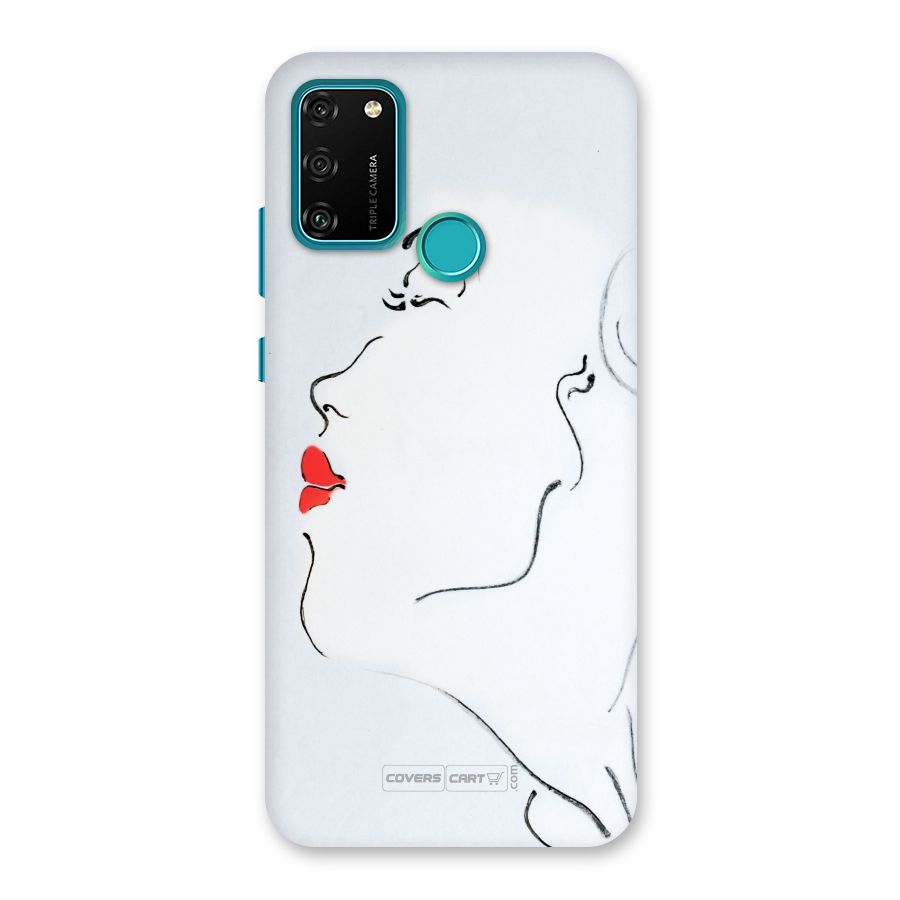 Girl in Red Lipstick Back Case for Honor 9A
