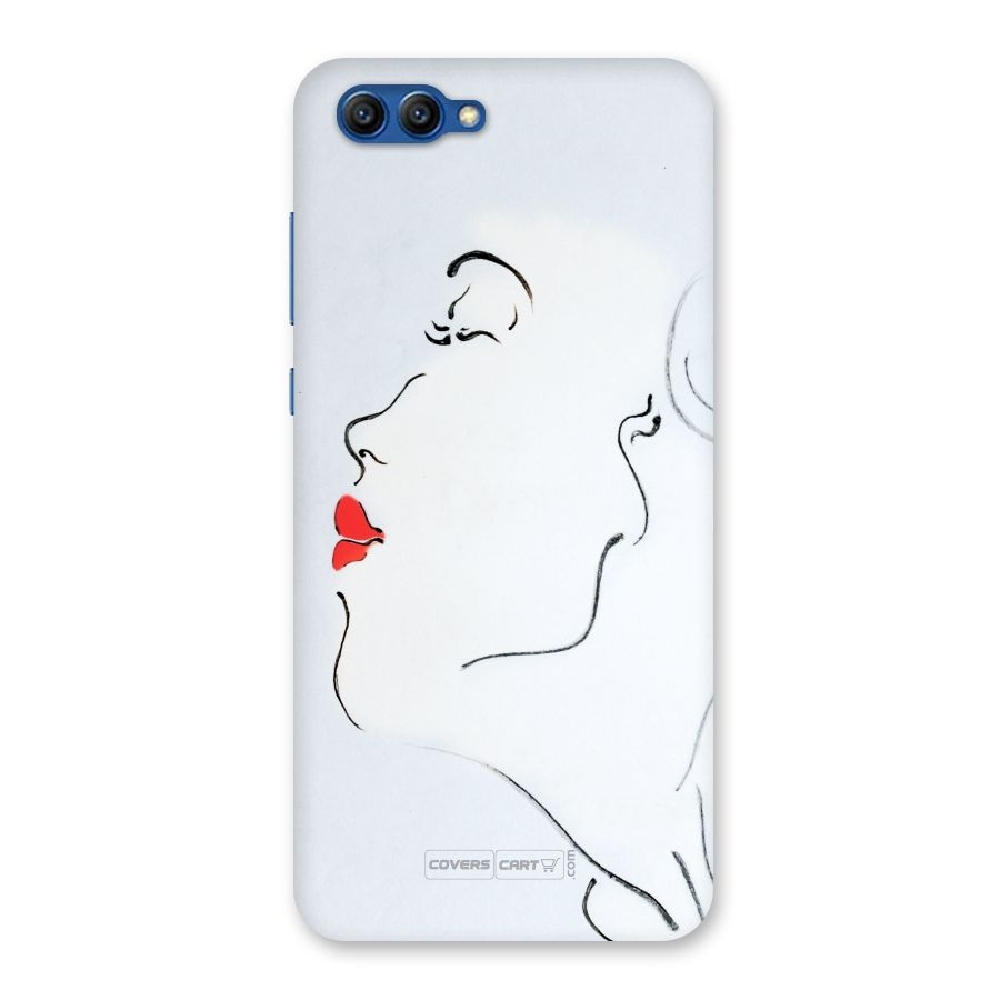 Girl in Red Lipstick Back Case for Honor View 10