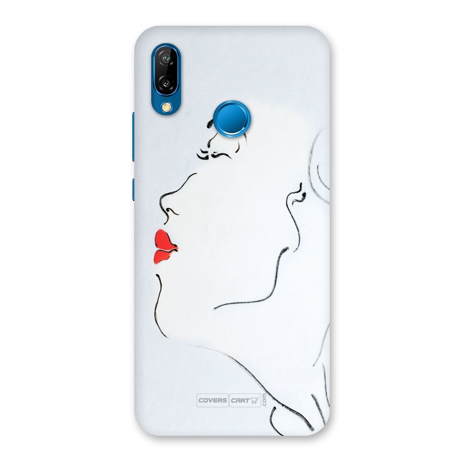 Girl in Red Lipstick Back Case for Huawei P20 Lite