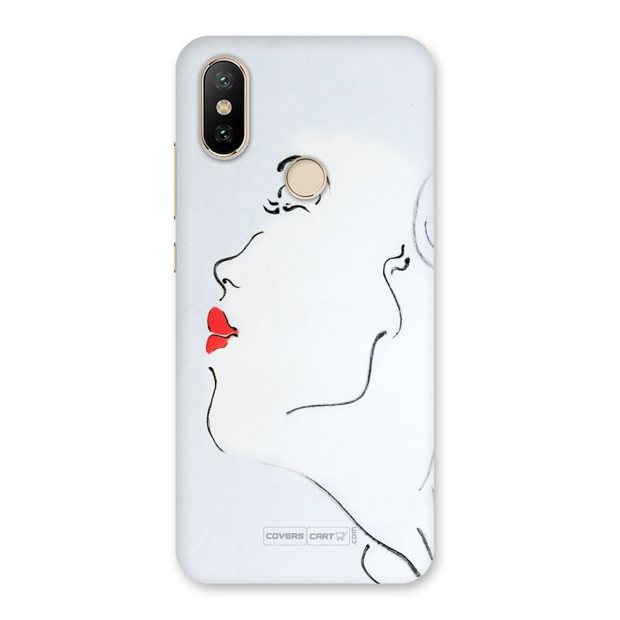Girl in Red Lipstick Back Case for Mi A2
