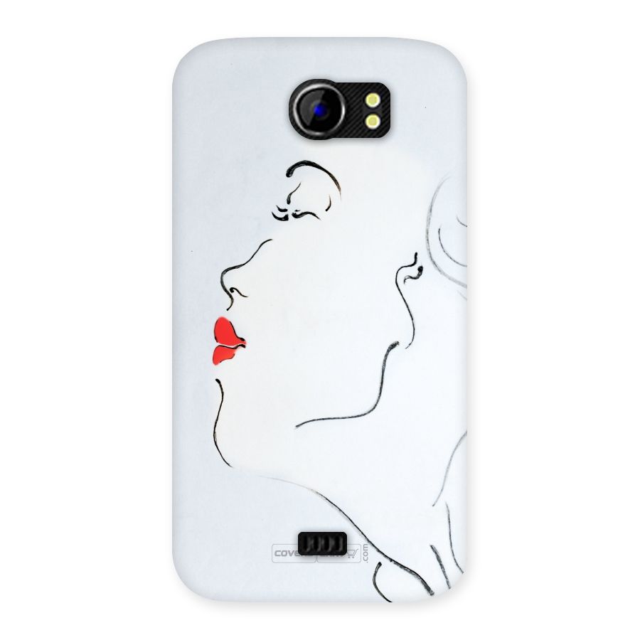 Girl in Red Lipstick Back Case for Micromax Canvas 2 A110