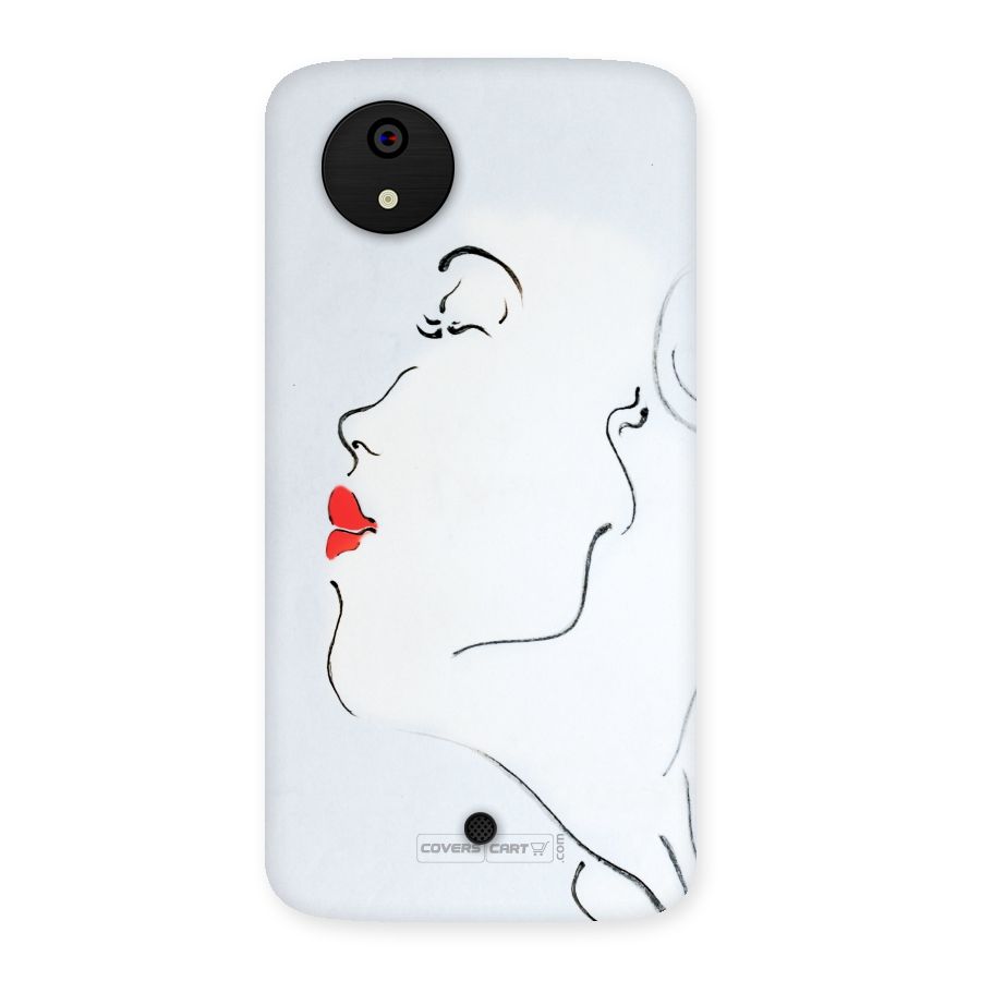 Girl in Red Lipstick Back Case for Micromax Canvas A1