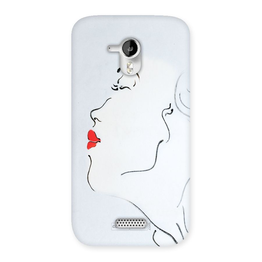 Girl in Red Lipstick Back Case for Micromax Canvas HD A116