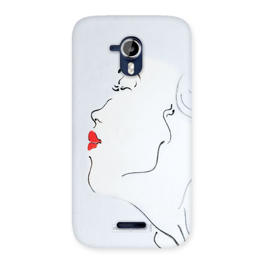 Girl in Red Lipstick Back Case for Micromax Canvas Magnus A117