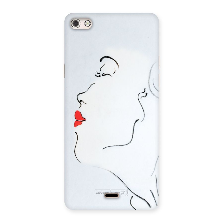 Girl in Red Lipstick Back Case for Micromax Canvas Silver 5