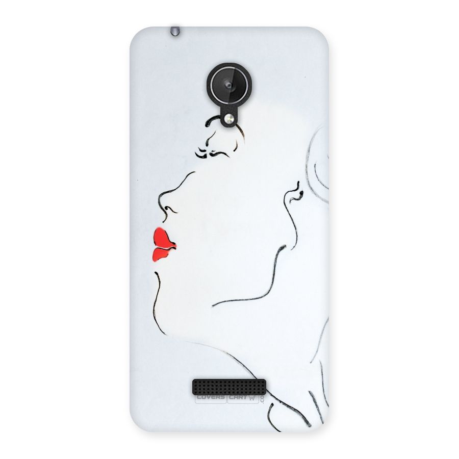 Girl in Red Lipstick Back Case for Micromax Canvas Spark Q380