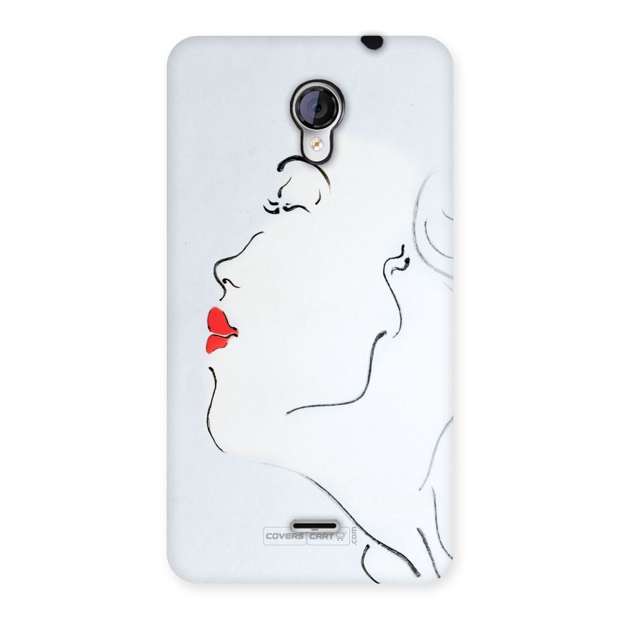Girl in Red Lipstick Back Case for Micromax Unite 2 A106