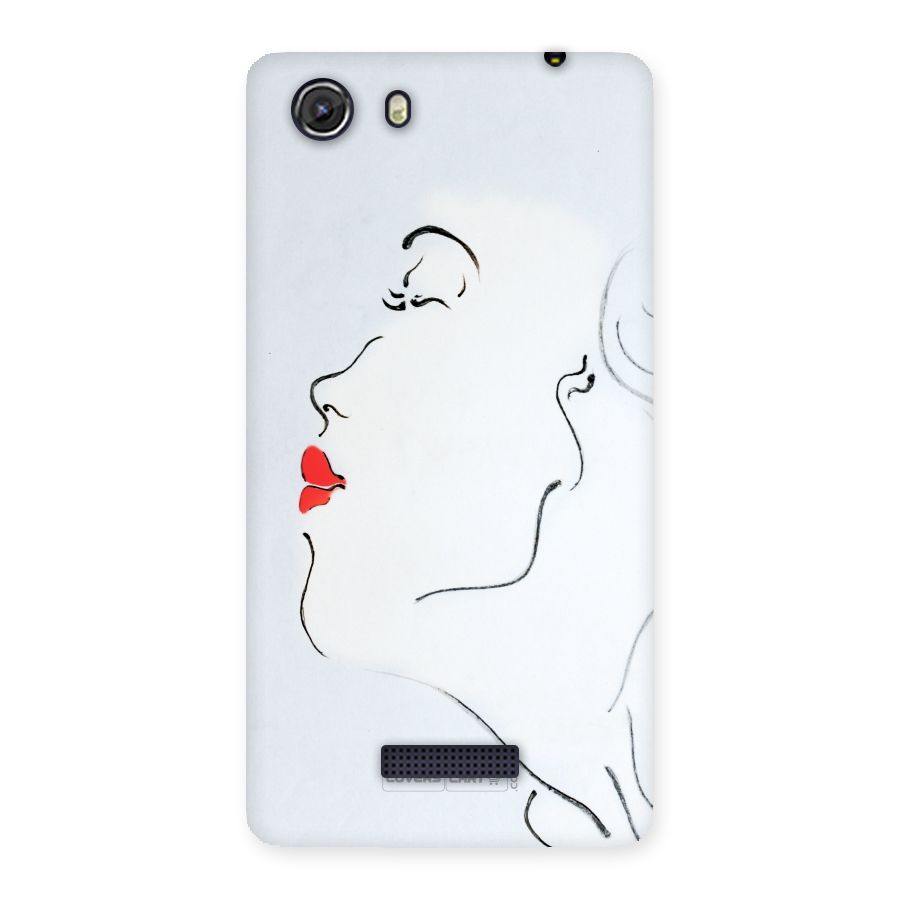 Girl in Red Lipstick Back Case for Micromax Unite 3