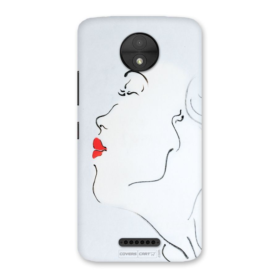 Girl in Red Lipstick Back Case for Moto C
