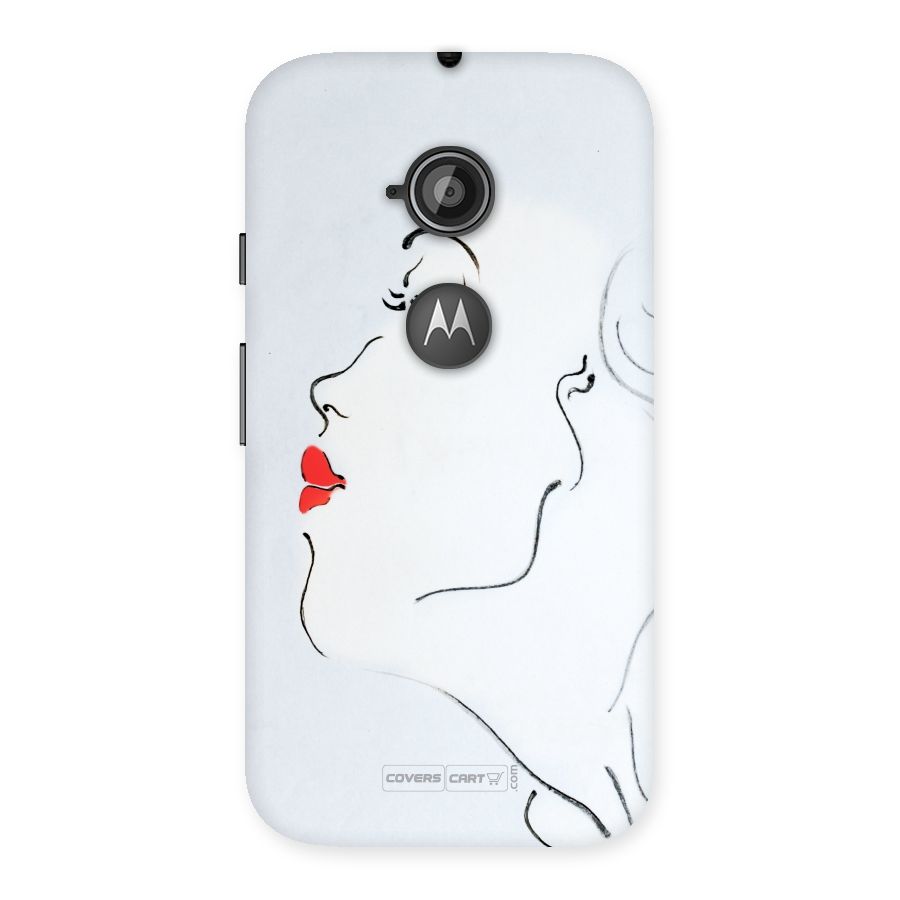 Girl in Red Lipstick Back Case for Moto E 2nd Gen