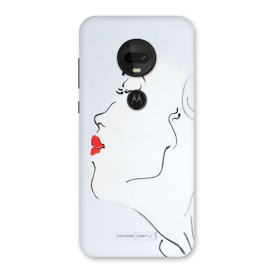 Girl in Red Lipstick Back Case for Moto G7