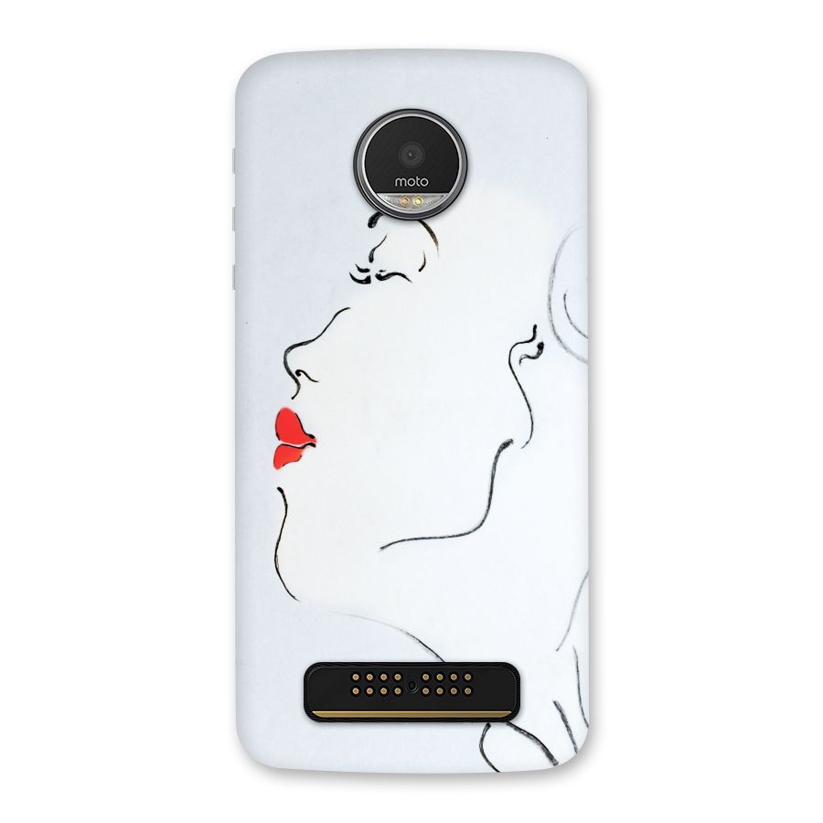 Girl in Red Lipstick Back Case for Moto Z Play