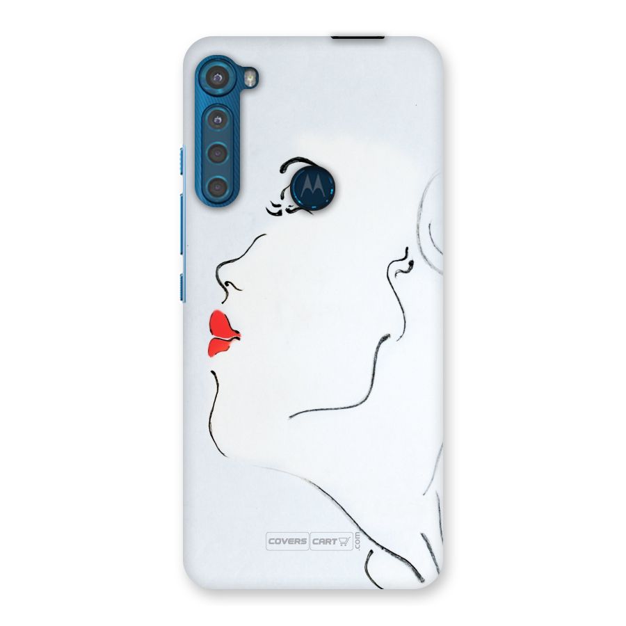 Girl in Red Lipstick Back Case for Motorola One Fusion Plus