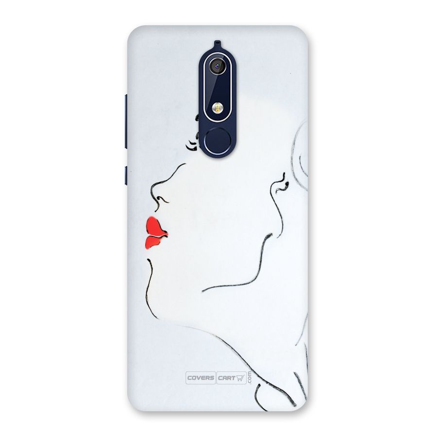 Girl in Red Lipstick Back Case for Nokia 5.1