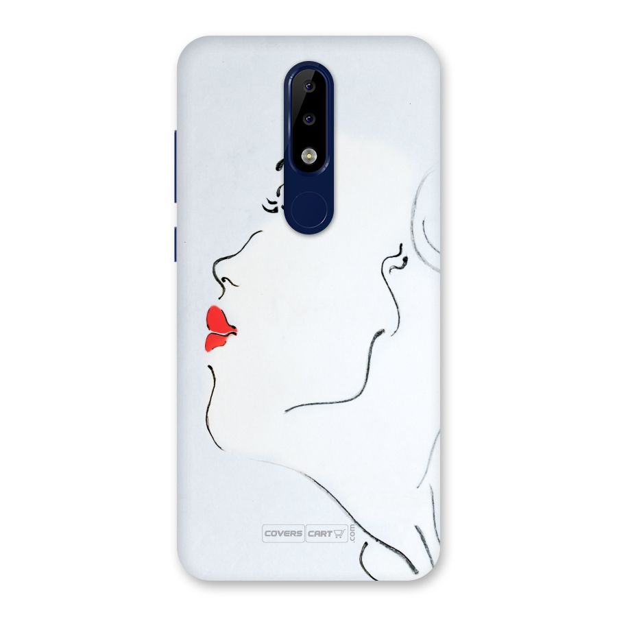 Girl in Red Lipstick Back Case for Nokia 5.1 Plus