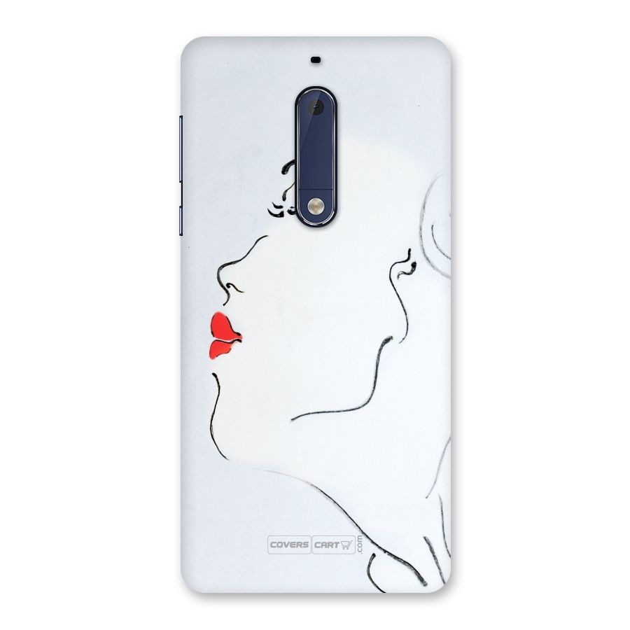 Girl in Red Lipstick Back Case for Nokia 5