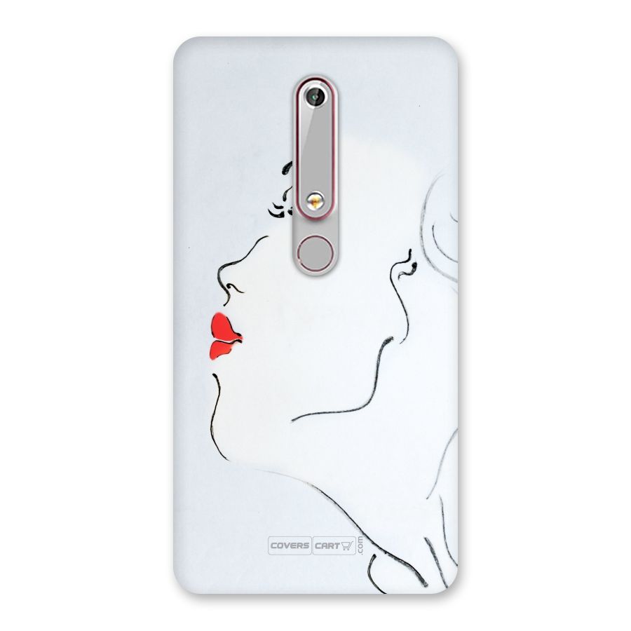 Girl in Red Lipstick Back Case for Nokia 6.1